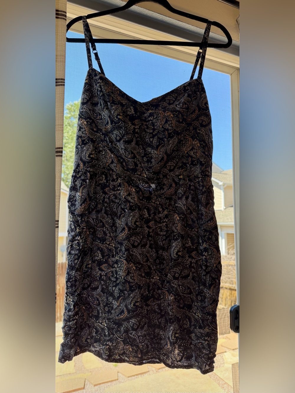 Hollister Navy Blue Paisley Slip Mini Dress